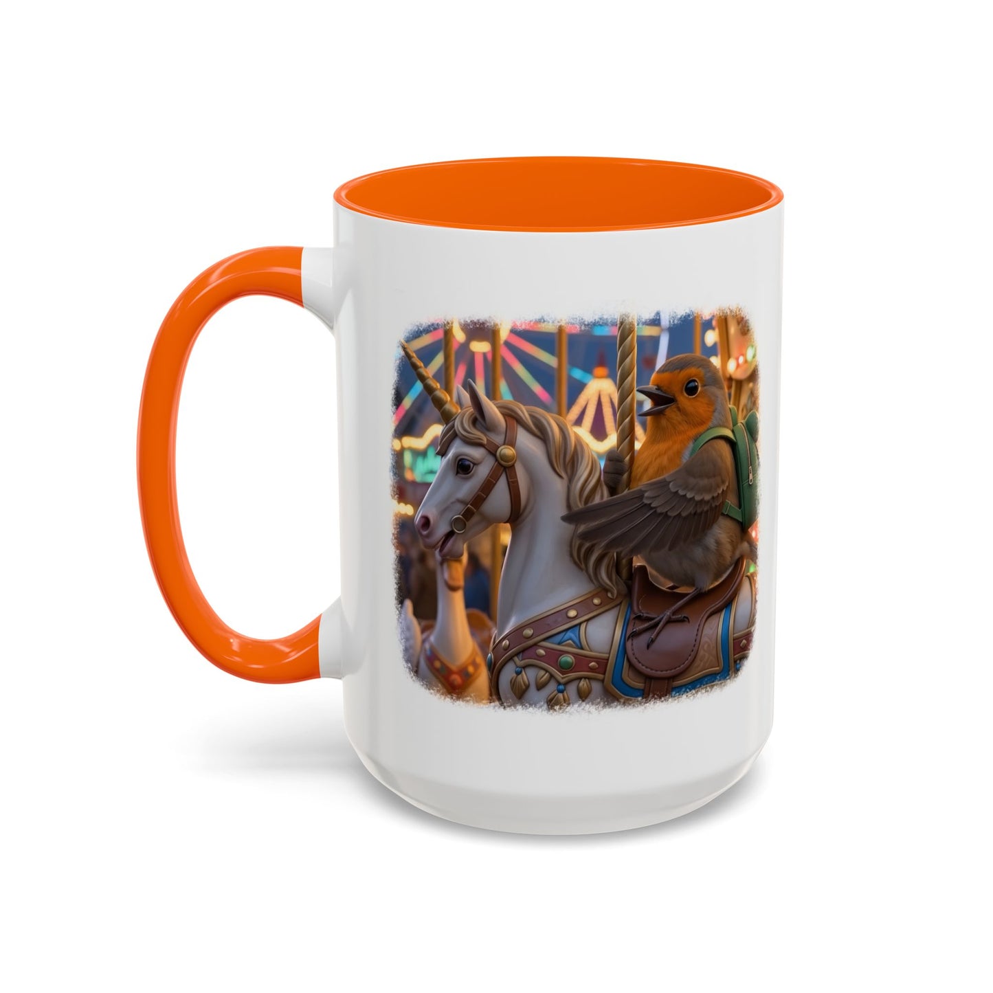 Robin Rosi Unicorn Carousel Premium Mug for Bird Lovers