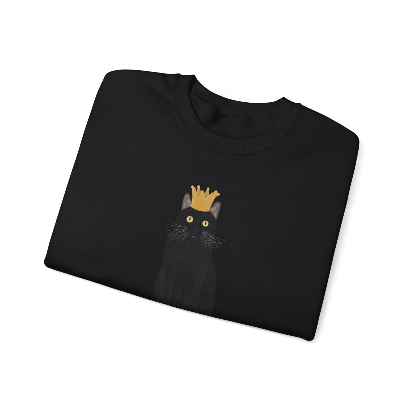 Black Cat with Crown Cat Lover Sweatshirt