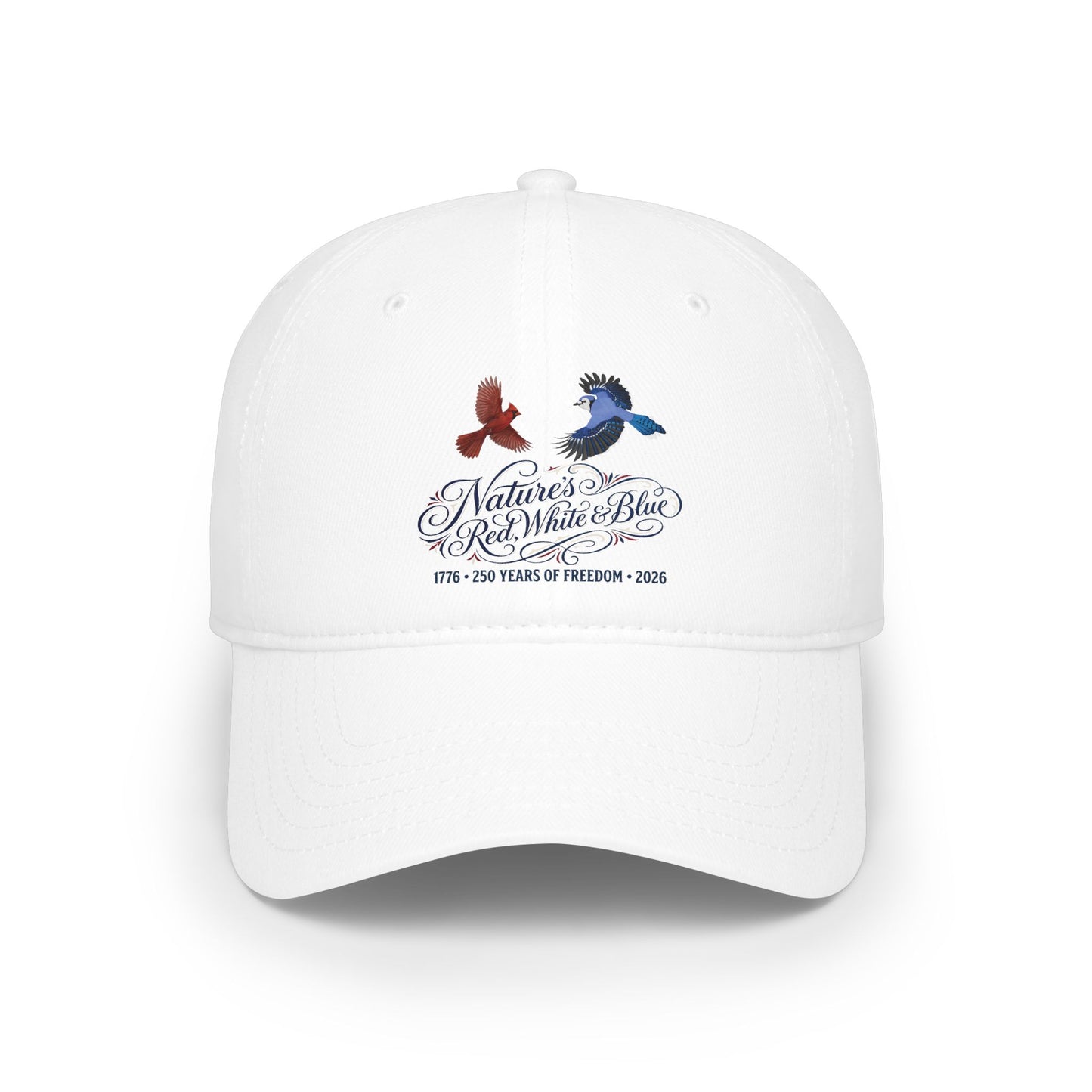 Nature's Red, White & Blue Baseball Cap | Blue Jay Cardinal USA 250 Edition | jz.birds