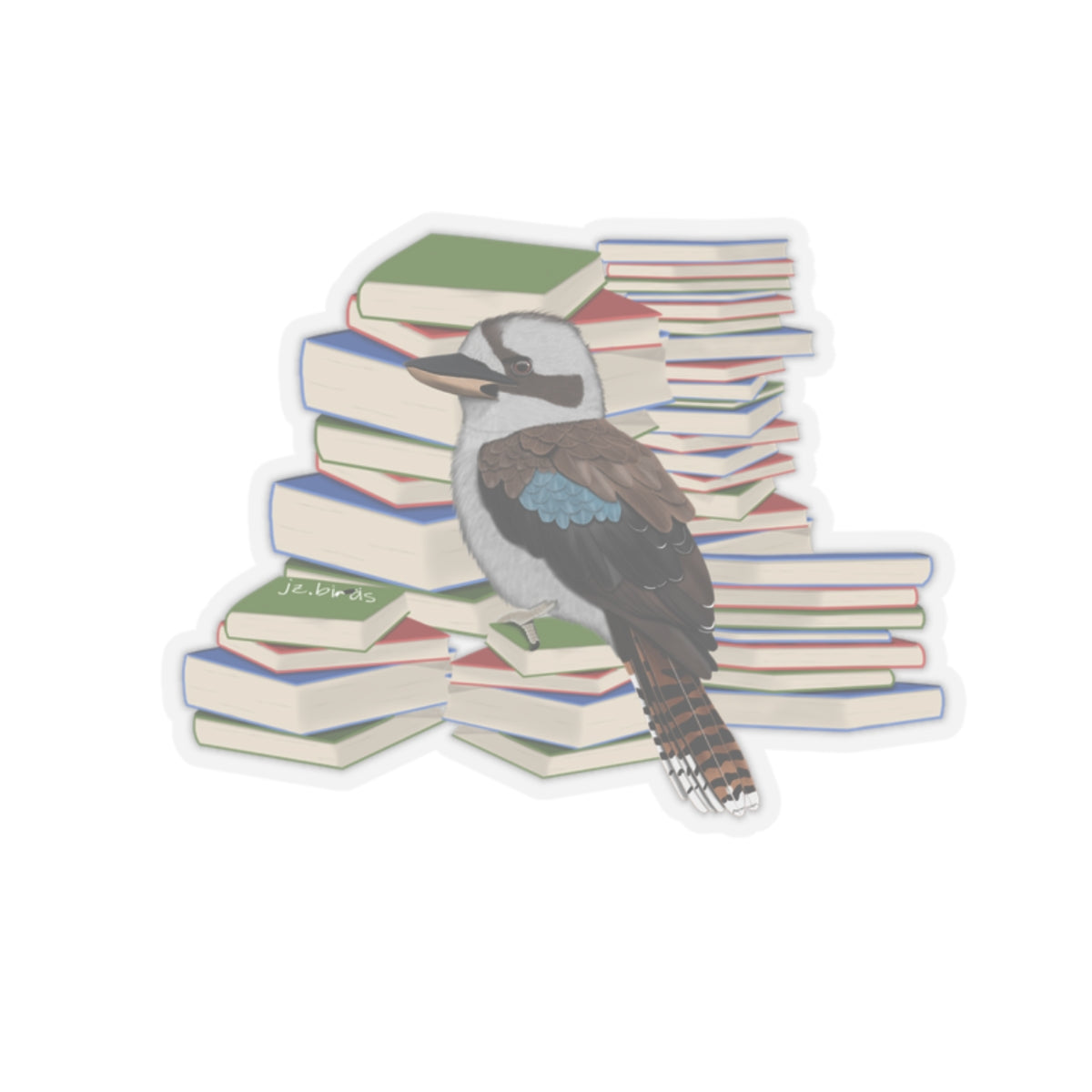 Kooakburra Bird and Books Birdlover Bookworm Sticker