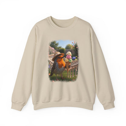 Robin Rosi Ice Cream Garden Premium Sweatshirt for Bird Lovers