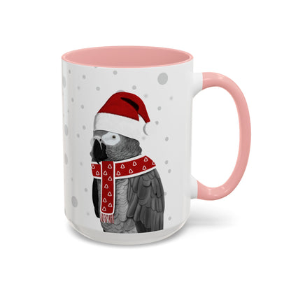 Grey Parrot Christmas Bird Coffee Mug