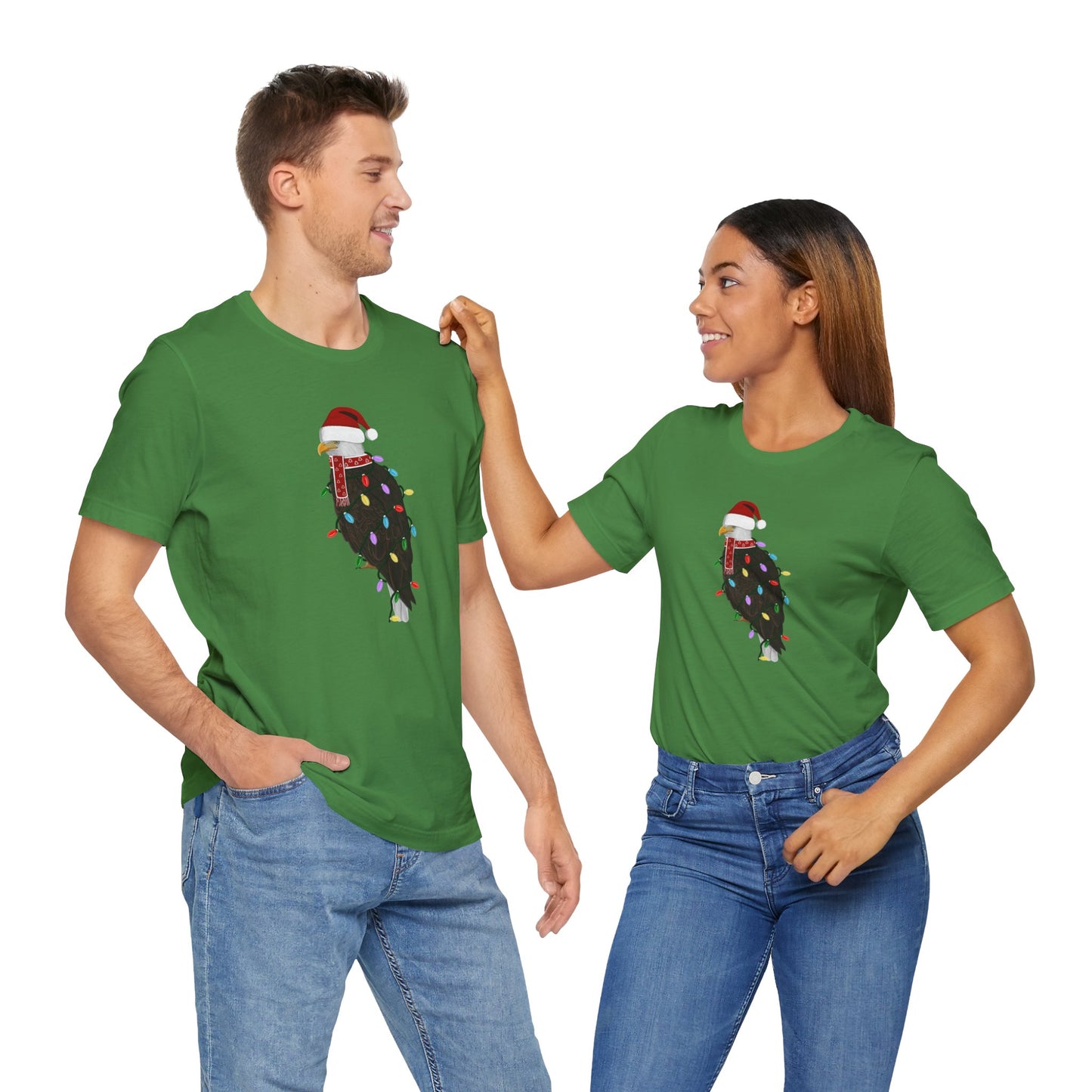 Bald Eagle with Fairy Lights Christmas Bird T-Shirt