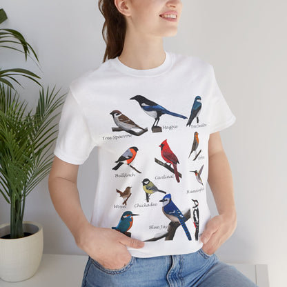 Garden Birds Blue Jay Cardinal Robin Chickadee Birding & Birdwatching Bird T-Shirt