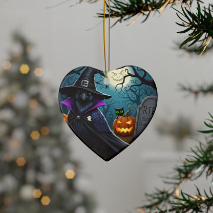 Black Raven Halloween Ornaments, 2-Sided Witchy Bird Decor, Spooky Decorations, Halloween Gifts