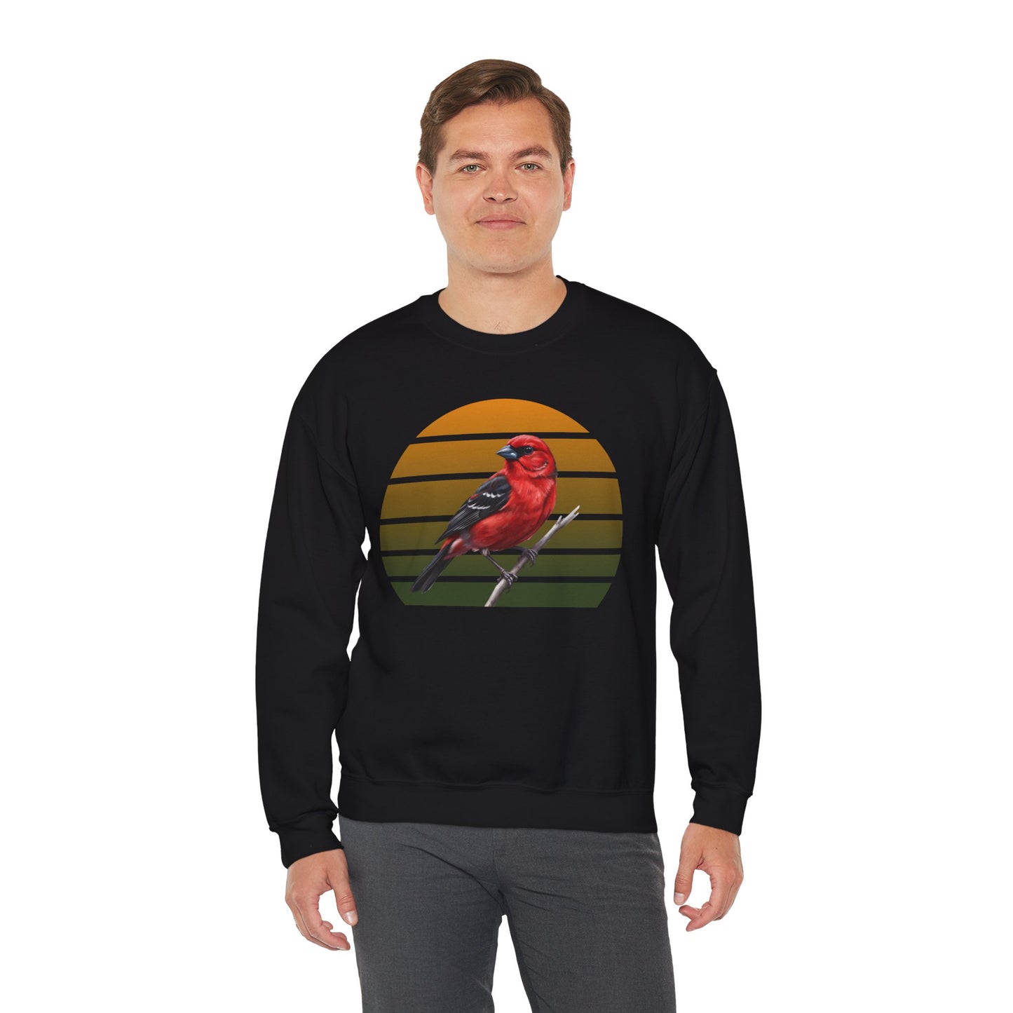Scarlet Tanager Sweatshirt | Bird Watcher Crewneck | Unisex Songbird Gift for Bird Lovers