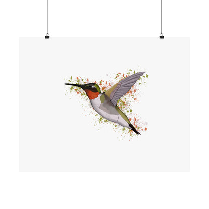 Hummingbird Bird Artwork Matte Poster