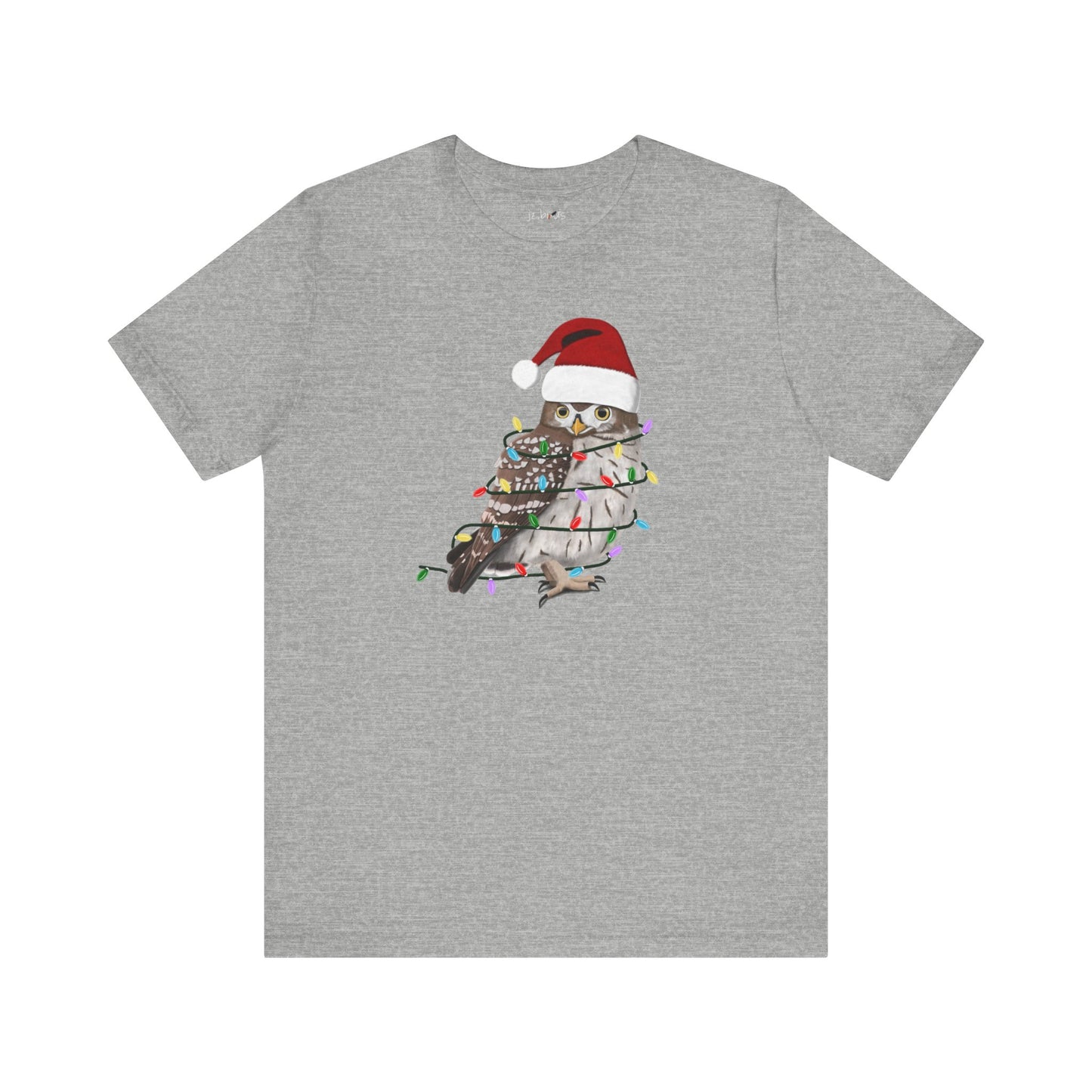 Owl with Fairy Lights Christmas Bird T-Shirt