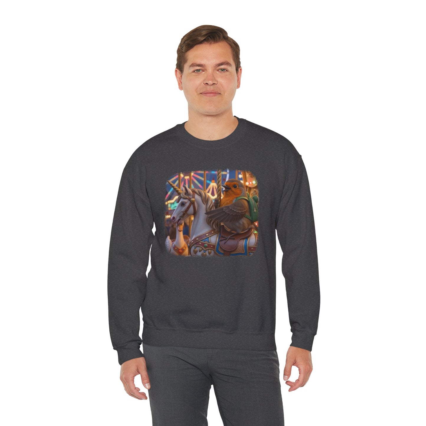 Robin Rosi Unicorn Carousel Premium Sweatshirt for Bird Lovers