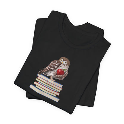Cute Owl on Books Teacher Shirt – Back to School Apple Aesthetic