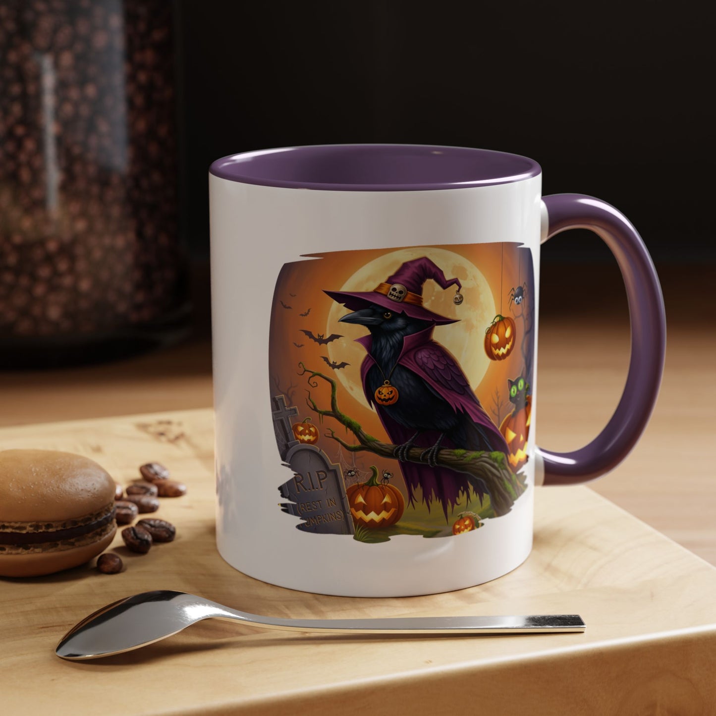 Black Raven Halloween Bird Mug - Perfect Bird Lover Gift for Spooky Season