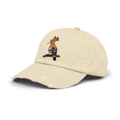 Hoopoe Bird Art Distressed Cap