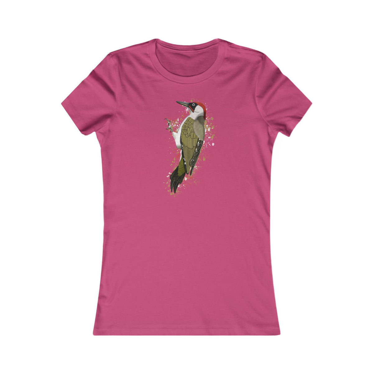 Grünspecht Frauen T-Shirt mit Bird Graphic Tee Hintergrund