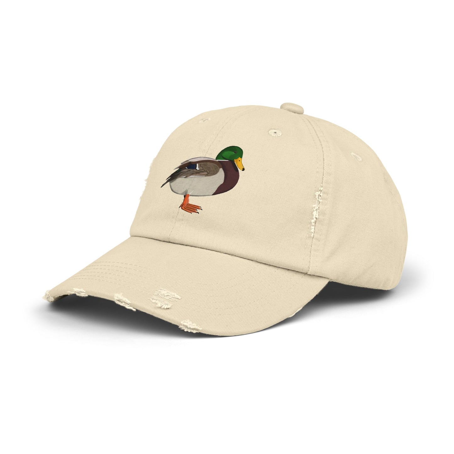 Mallard Bird Art Distressed Cap