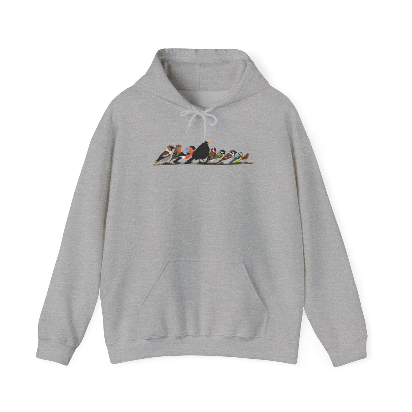 Vögel auf einem Ast Hoodie - Amsel Rotkehlchen Kohlmeise Stieglitz Kapuzenpullover für Vogelbeobachter & Naturliebhaber