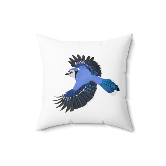 Blue Jay Birdwatcher Bird Throw Pillow 16"x16"