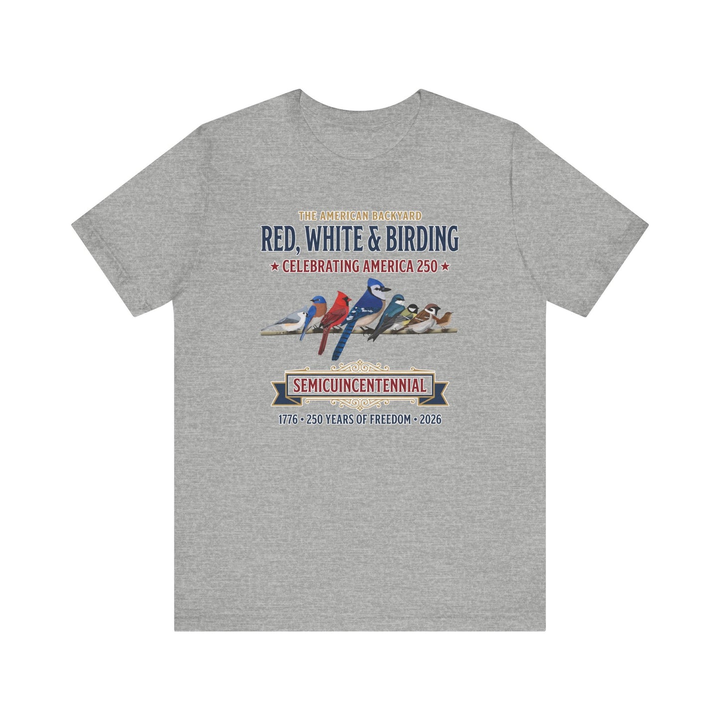 Red, White & Birding Vintage T-Shirt | America 250 Backyard Birds – bird lover tshirt