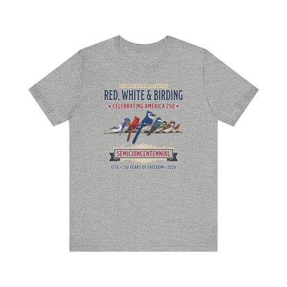 Red, White & Birding Vintage T-Shirt | America 250 Backyard Birds – bird lover tshirt