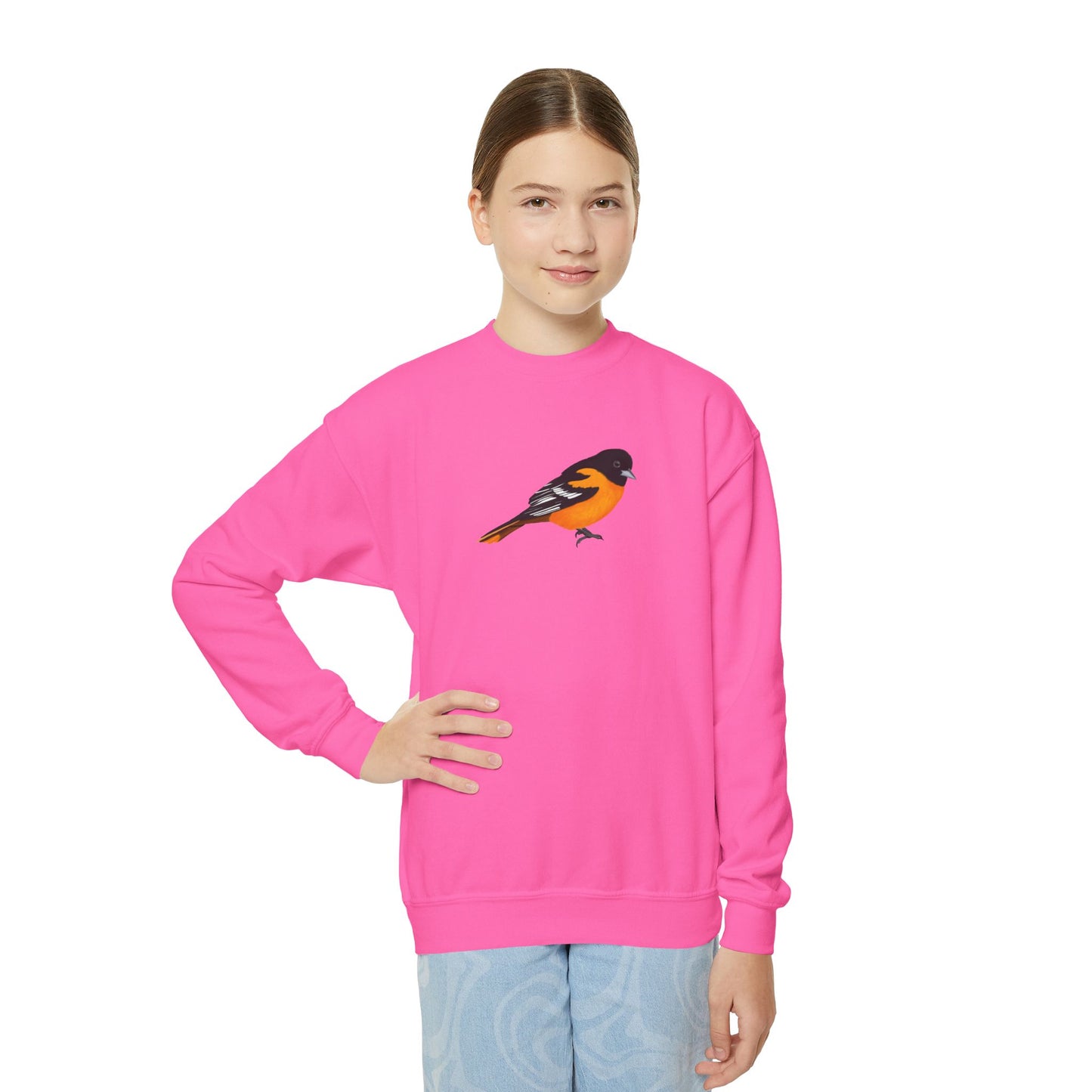 Baltimore Oriole Bird Birdwatching Youth Crewneck Sweatshirt