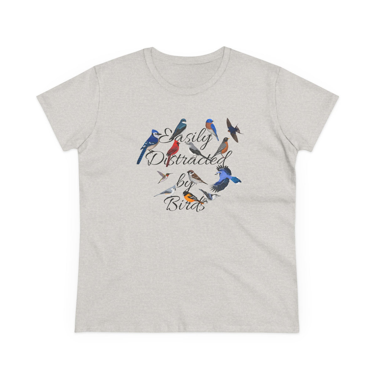 Blue Jay, Cardinal and Robin Women's T-Shirt in Navy
