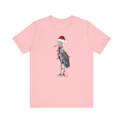 Shoebill with Fairy Lights Christmas Bird T-Shirt