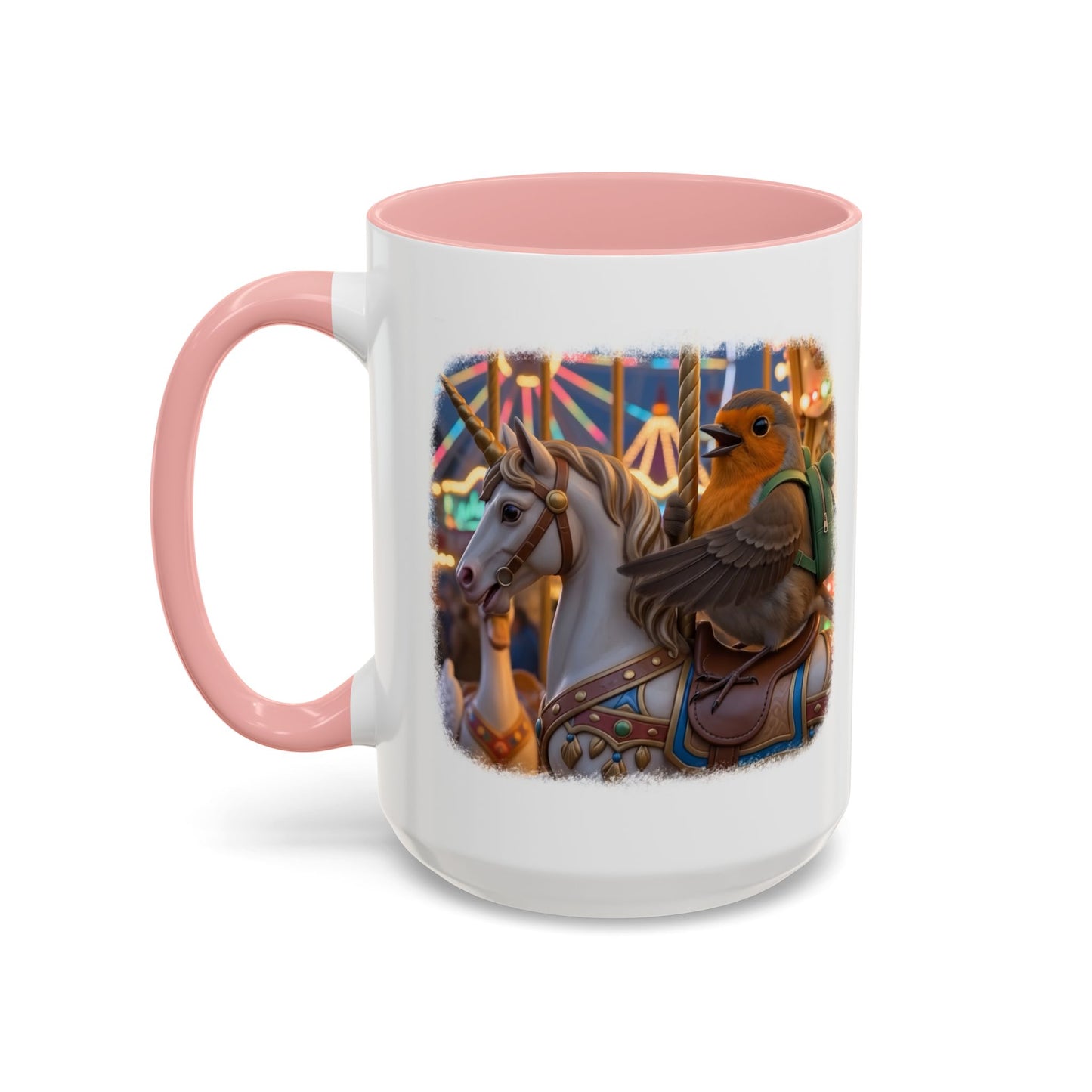 Robin Rosi Unicorn Carousel Premium Mug for Bird Lovers