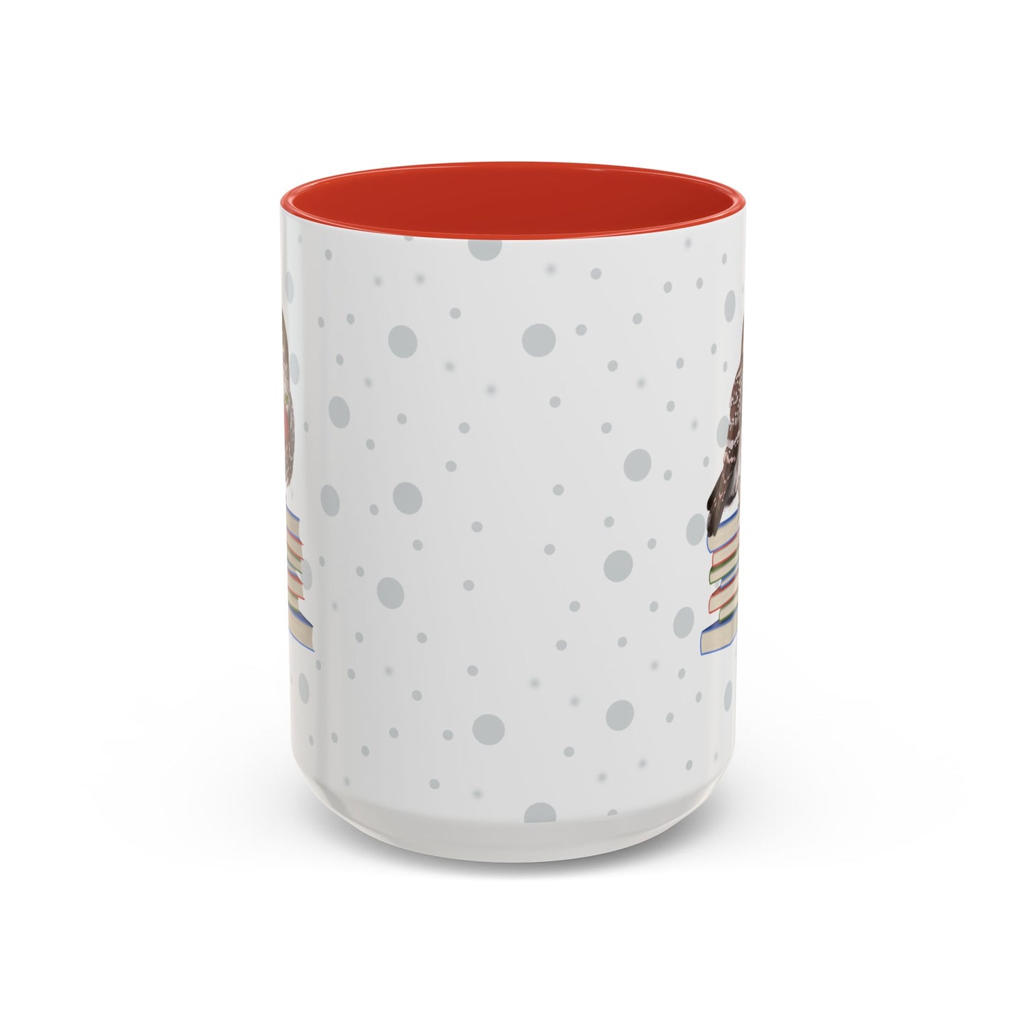 Cute Owl on Books Teacher Mug – Two-Tone Classroom Coffee Cup