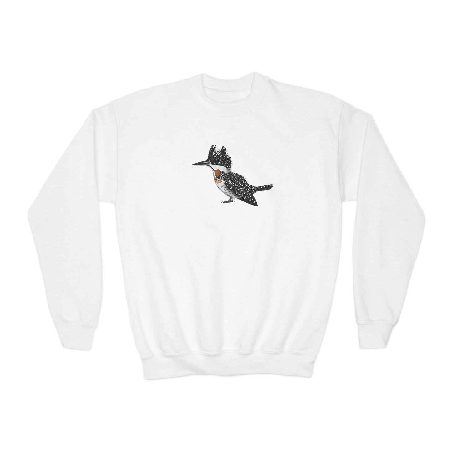 Crested Kingfisher Bird Birdwatching Youth Crewneck Sweatshirt