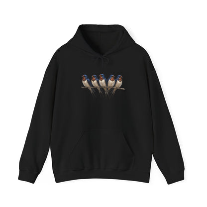 Barn Swallows on a Branch Hoodie Bird Lover & Bird Watcher | Unisex Sweater | Gift for Bird Lovers