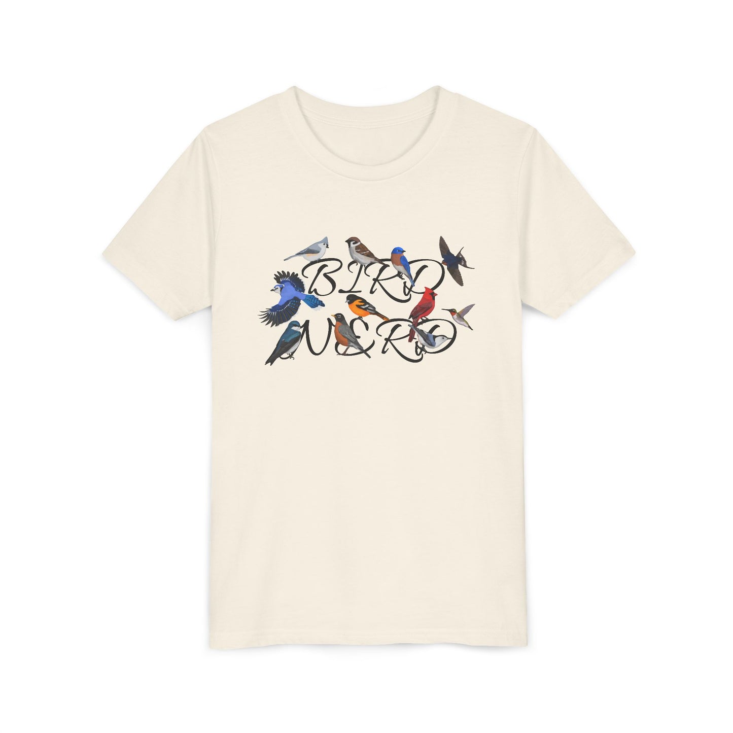 Bird Nerd Blue Jay Cardinal Nuthatch Bluebird Birding & Birdwatching Bird Youth T-Shirt