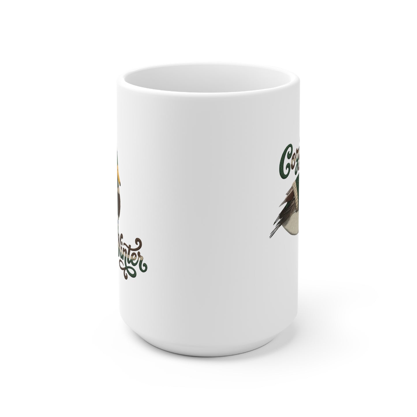 Ente mit Strickpullover Weihnachtliche Tasse mit Vogelmotiv Cozy Winter – Ideal für Kakao & Kaffee