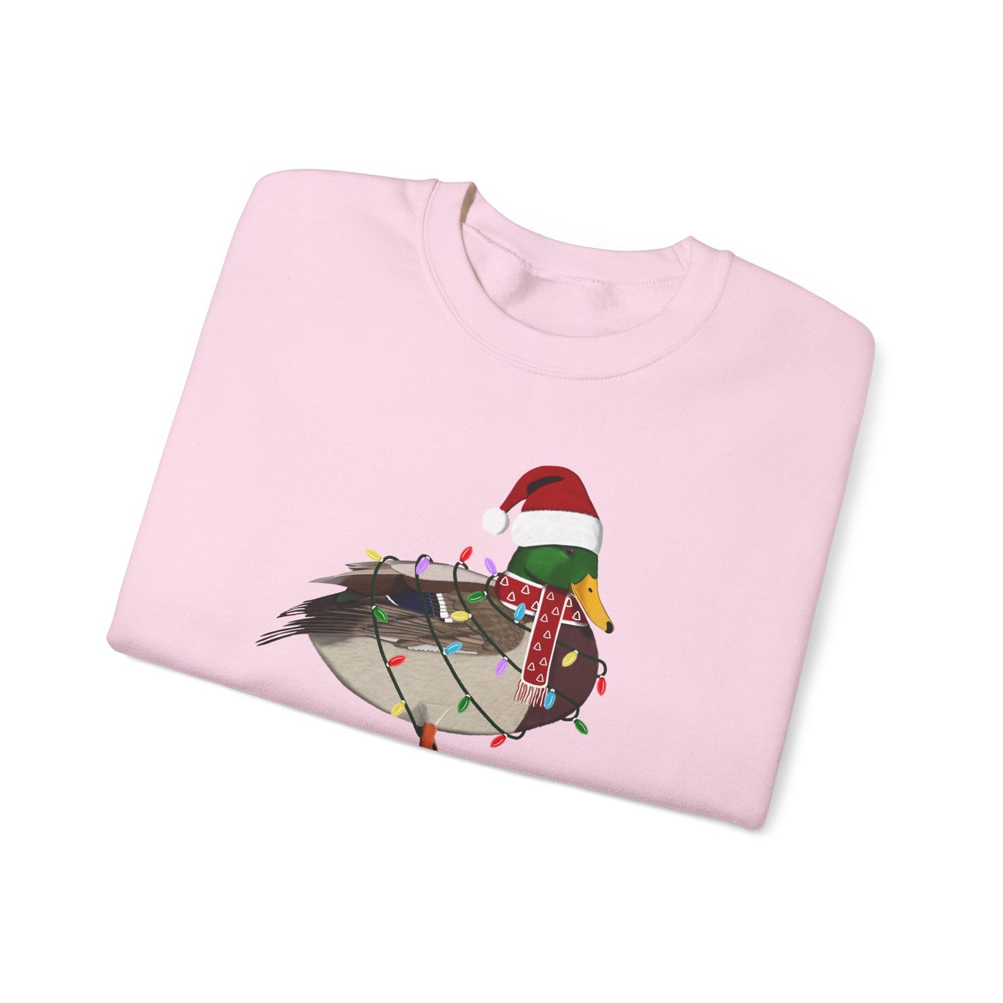 Mallard with Fairy Lights Santa Claus Christmas Bird Sweatshirt