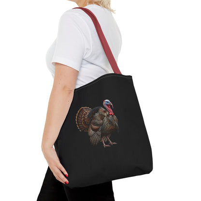 Thanksgiving Turkey Tote Bag | Wild Turkey on Black | Autumn Farmers Market Bag