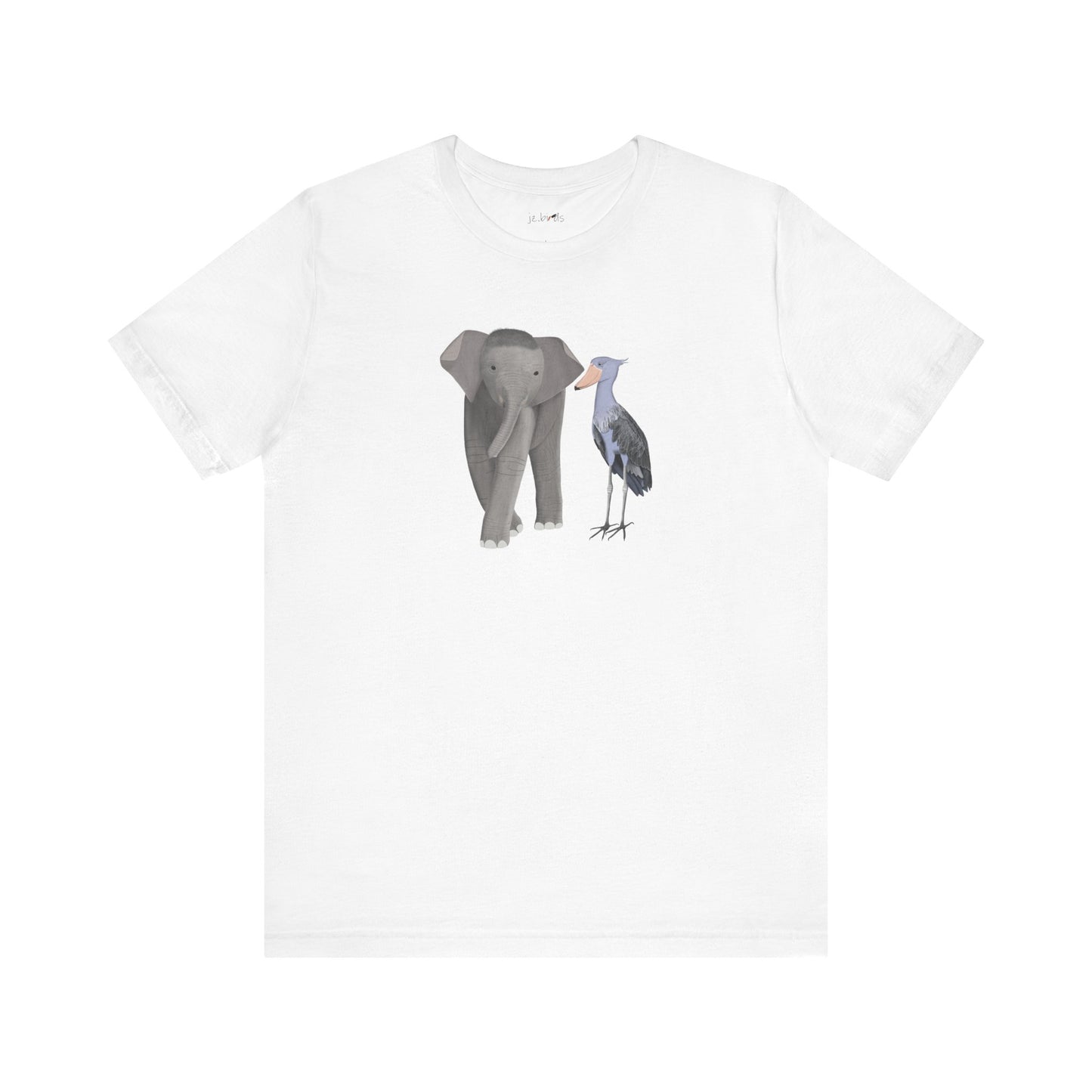 Elephant with Shoebill Bird Birding & Birdwatching T-Shirt