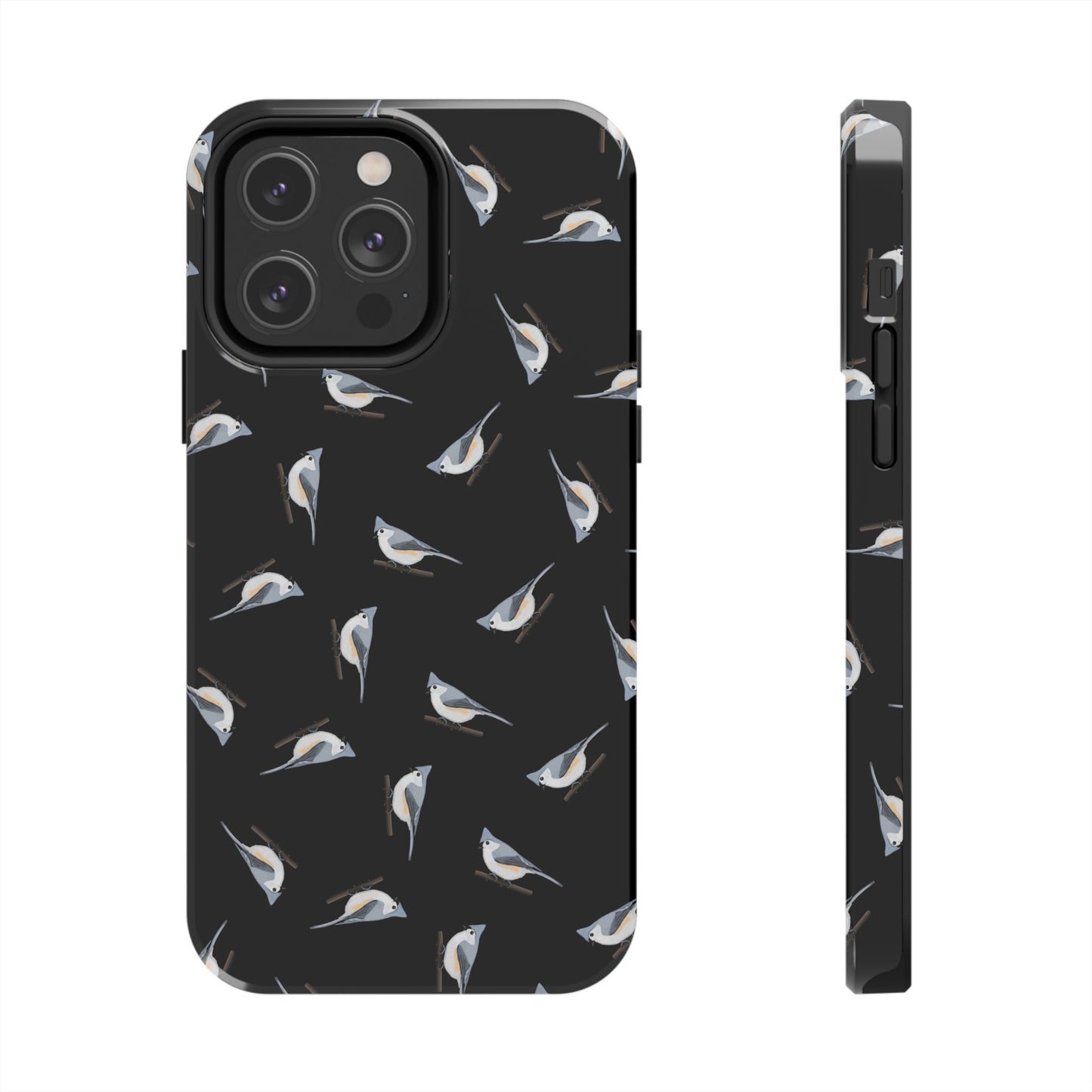 Tufted Titmouse iPhone Case Black – Premium Tough Phone Cover for Bird Lovers