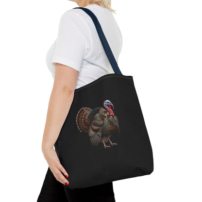 Thanksgiving Turkey Tote Bag | Wild Turkey on Black | Autumn Farmers Market Bag