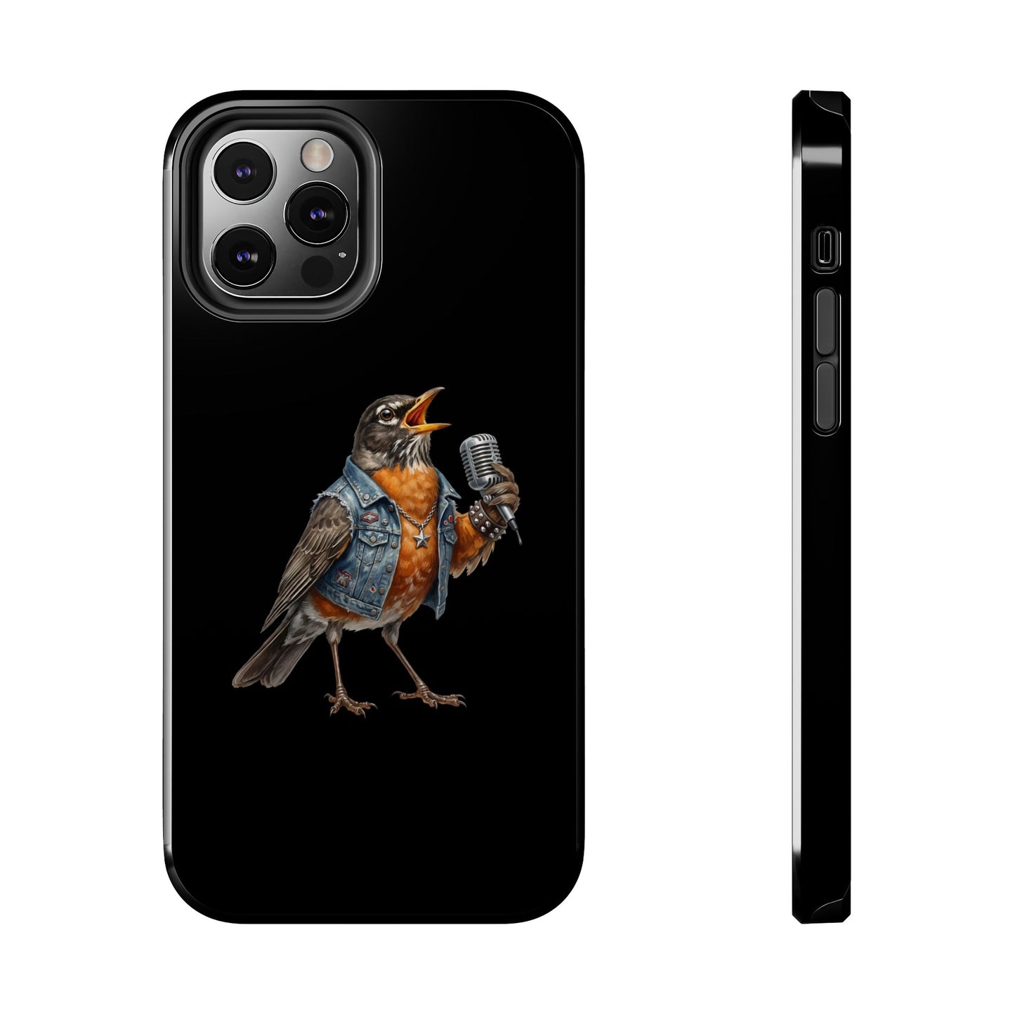American Robin Singing iPhone Case – Premium Tough Phone Cover Black