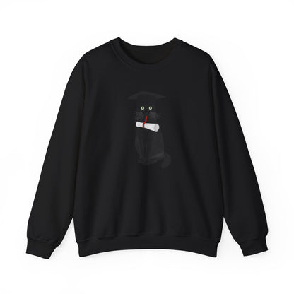 Black Cat Graduate Cat Lover Graduation Sweatshirt