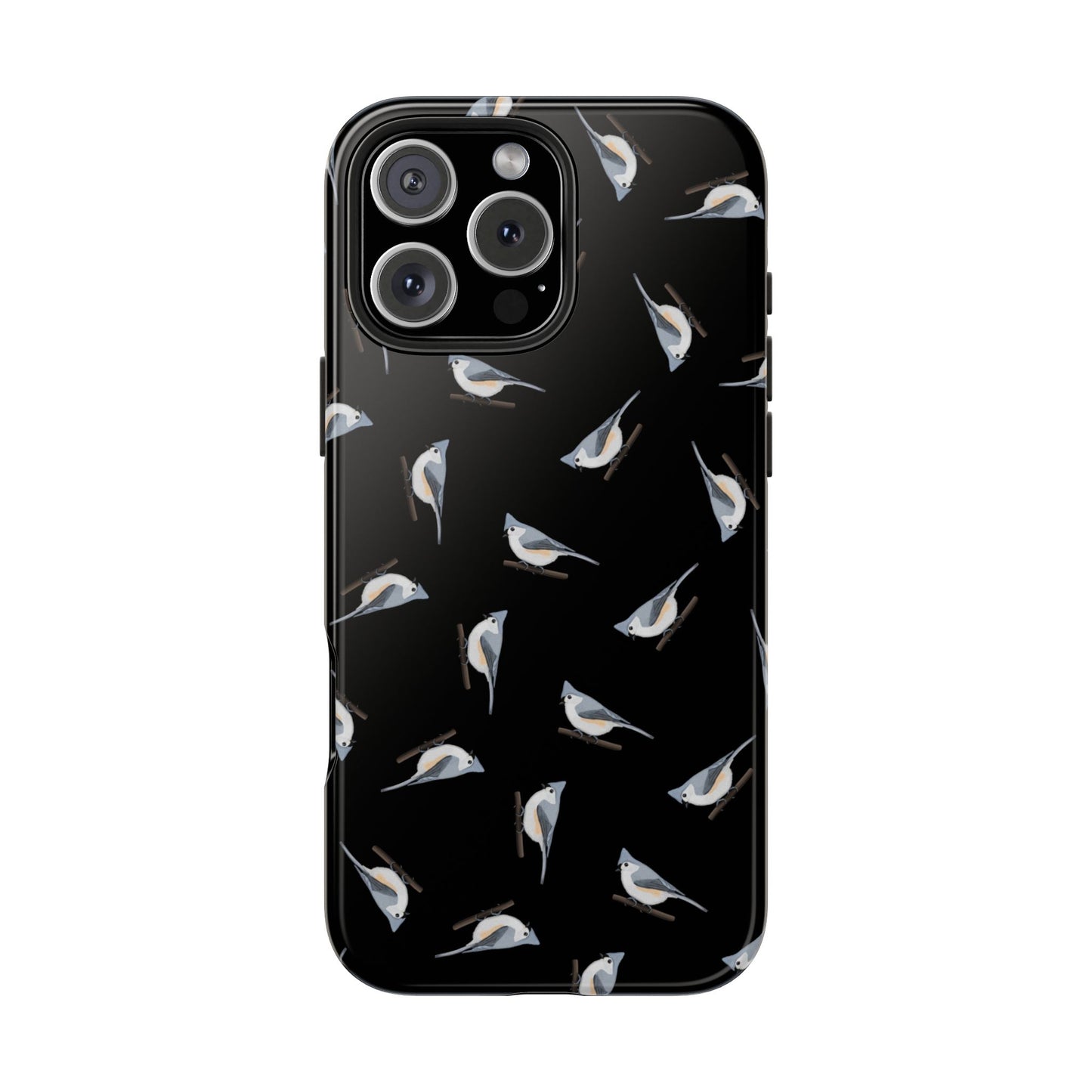 Tufted Titmouse iPhone Case Black – Premium Tough Phone Cover for Bird Lovers