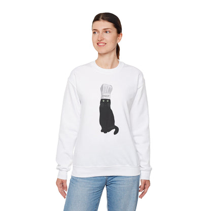 Black Cat Kitchen Chef Cat Lover Sweatshirt