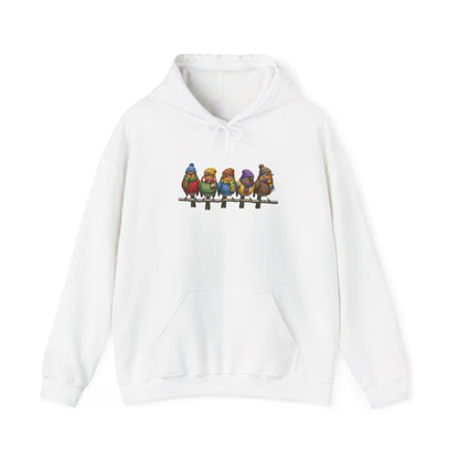 Rotkehlchen in Strick Hoodie - Vogel Kapuzenpullover für Vogelbeobachter & Naturliebhaber mit Vogelmotiv