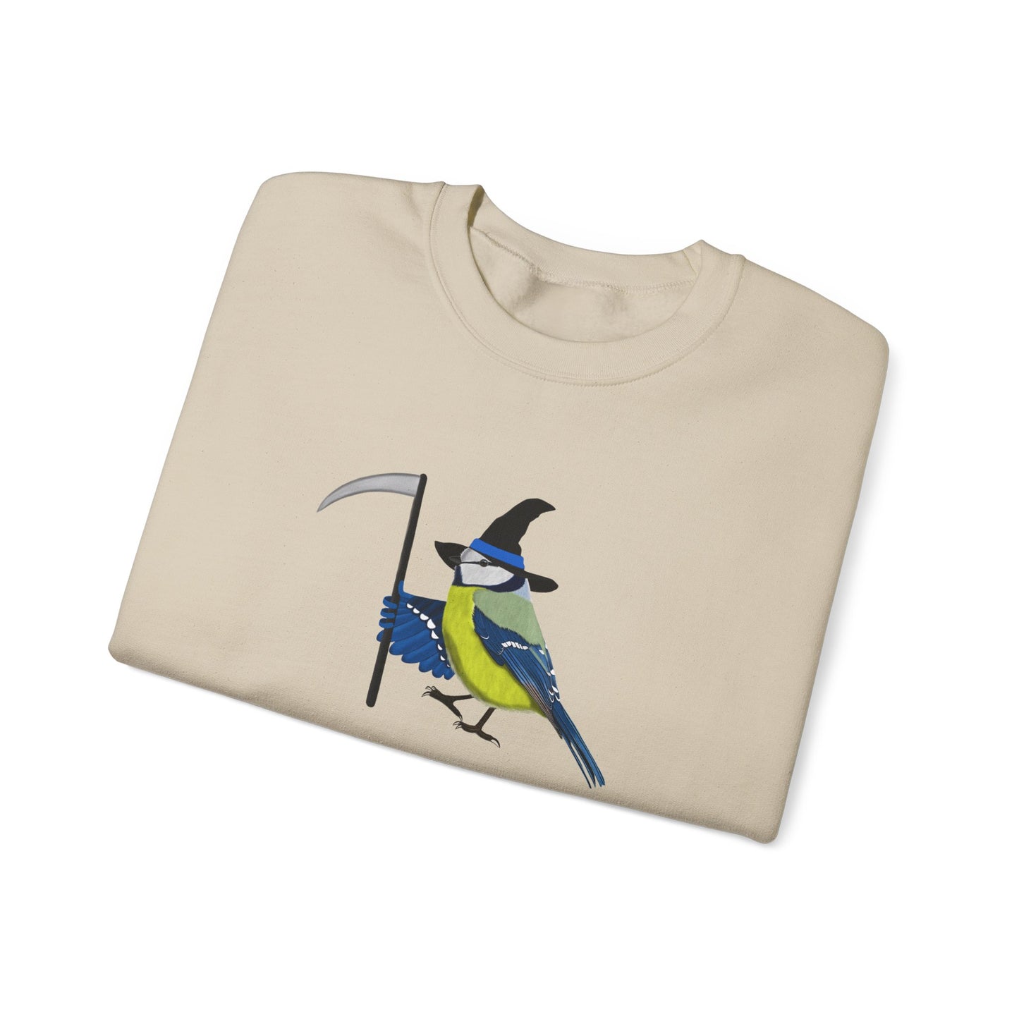 Blue Titmouse Halloween Birds Witch Birdwatcher Sweatshirt