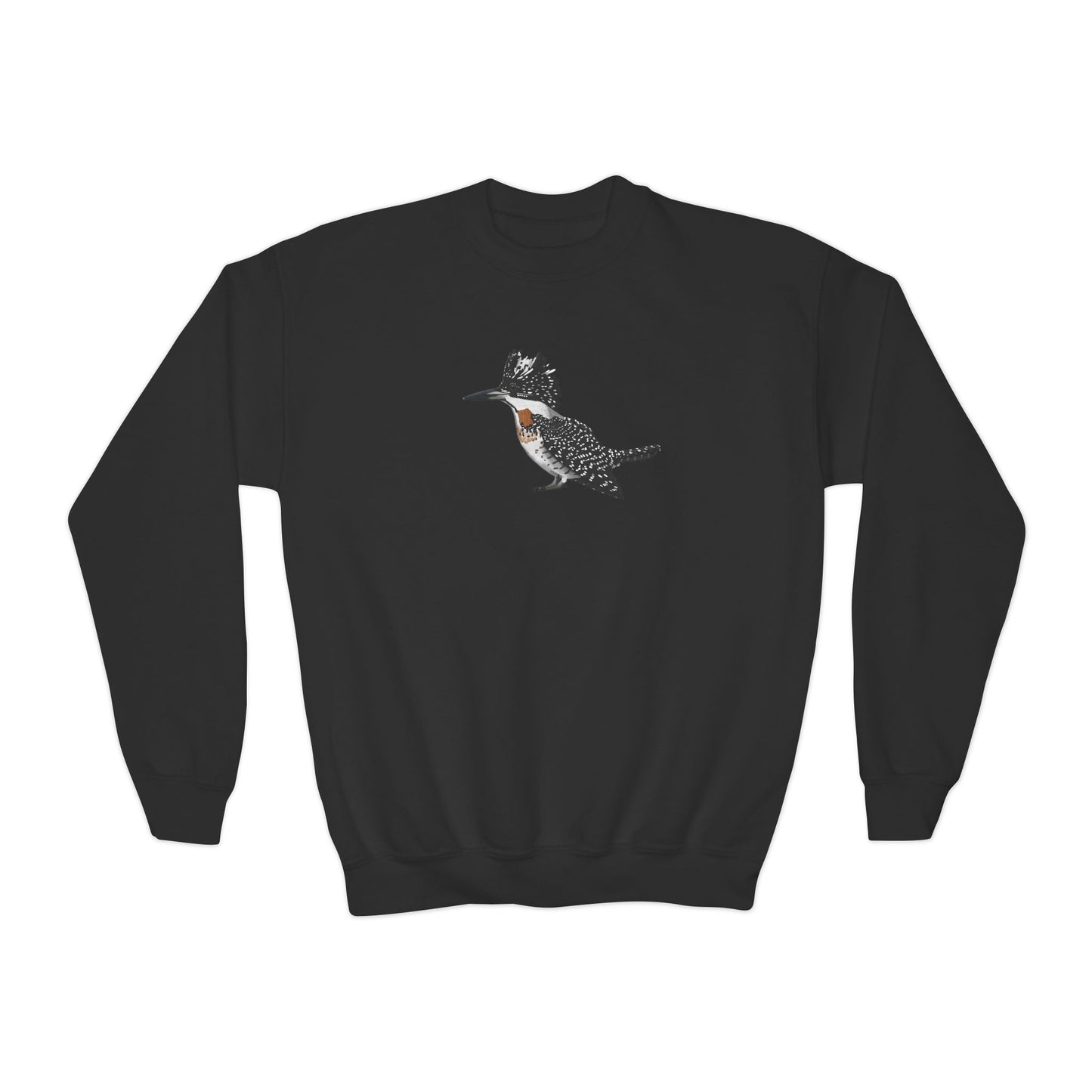 Crested Kingfisher Bird Birdwatching Youth Crewneck Sweatshirt