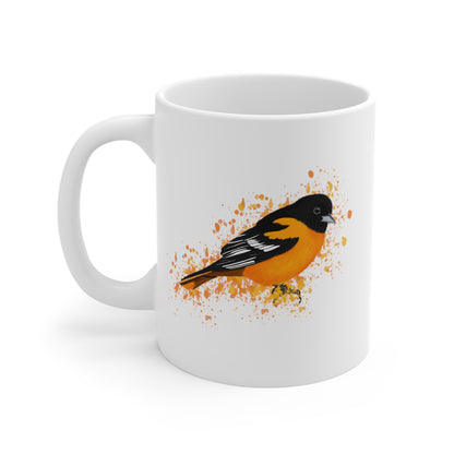 Baltimore Oriole Bird Ceramic Mug 11oz White - jz.birds