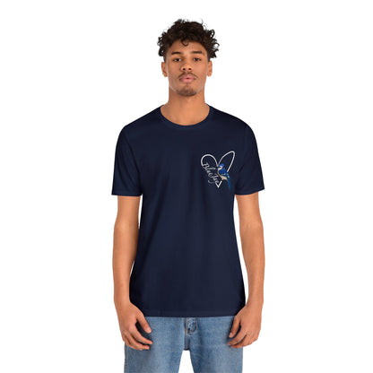 Blue Jay Heart Bird Unisex Tee - jz.birds