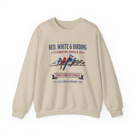 Red, White & Birding Vintage Sweatshirt | America 250 Crewneck – Animal Lover Gift, Avian Enthusiast