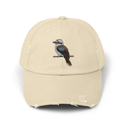 Kookaburra Bird Art Distressed Cap