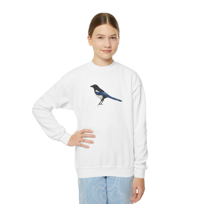 Magpie Bird Birdwatching Youth Crewneck Sweatshirt