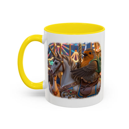 Robin Rosi Unicorn Carousel Premium Mug for Bird Lovers