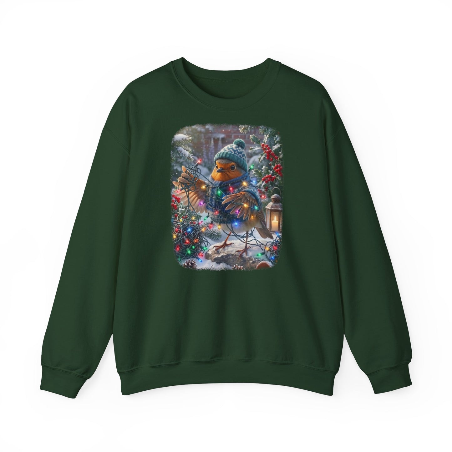 Premium Sweatshirt Rosi Rotkehlchen und die Lichterkette